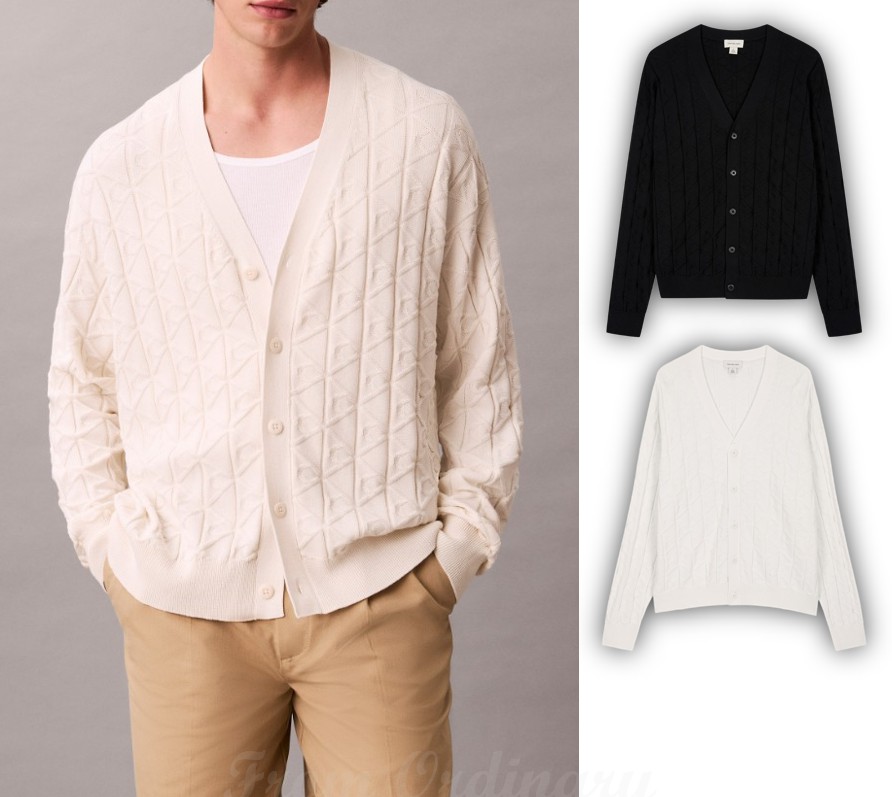 Mens AOP Cotton Cardigan Sweater (4RE309G)