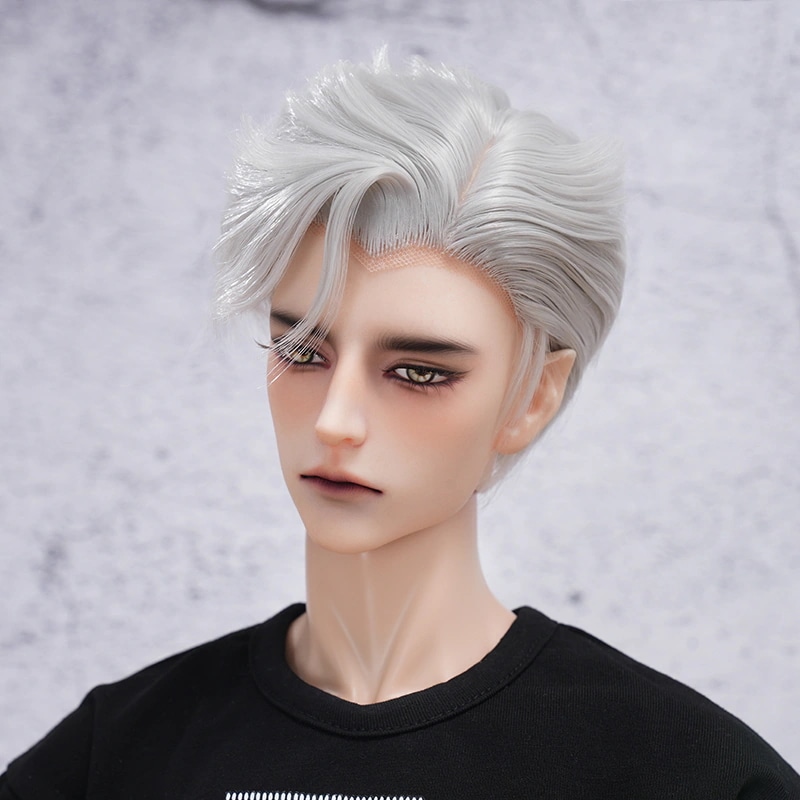 1/3 BJD ドール ウィッグ スタイルあり ショート ブラック シルバー ゴールド 小顔SD/SDサイズドール用ウィッグ 手入れ