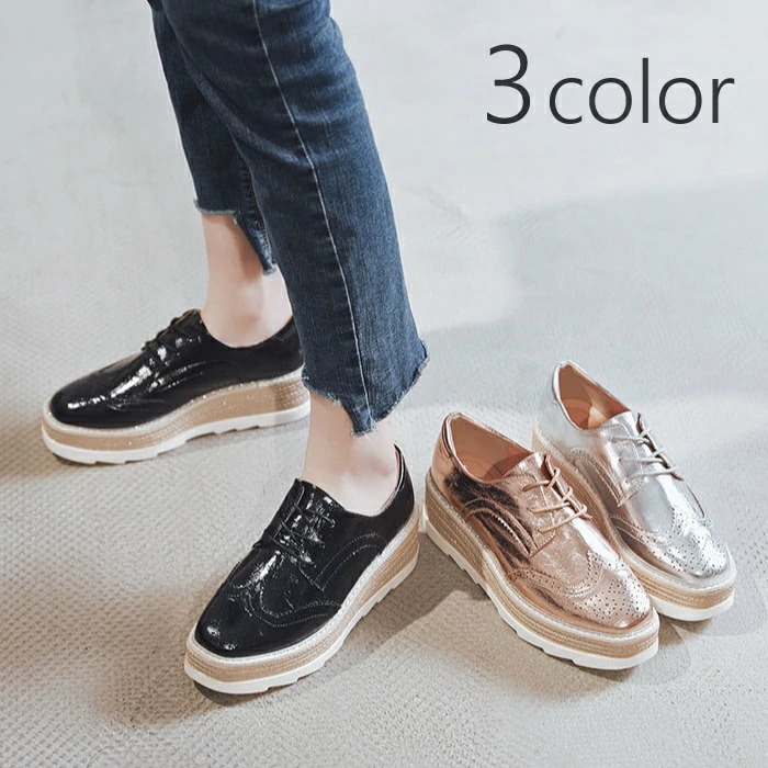 厚底スニーカー プラットフォームシューズ ローファー