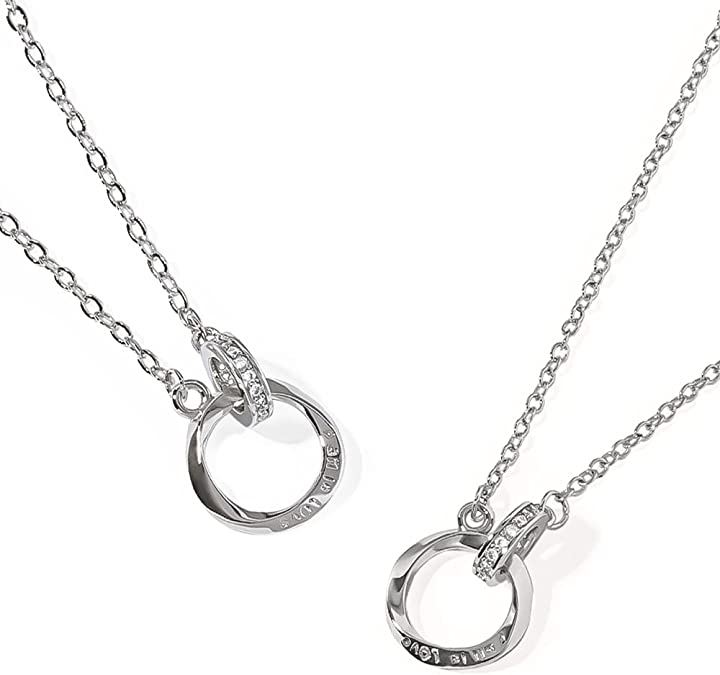 ペアネックレス カップル プレゼント ステンレス ジュエリー メンズ レディース BR-J066 MSW＆LSW(MSW＆LSW)