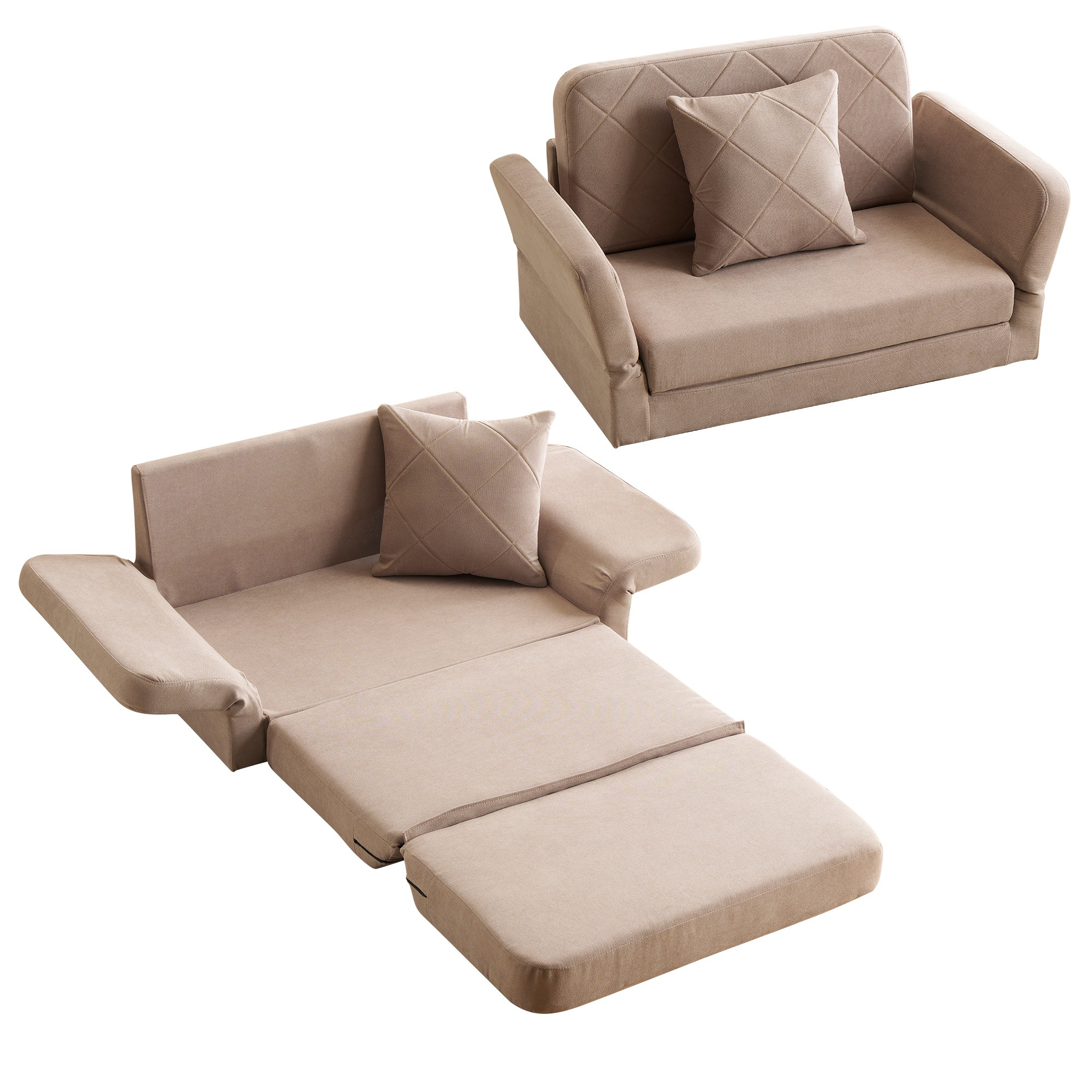 403ソファ ソファベッド フロアソファ コンパクト ローソファ こたつ用 ソファー 2人掛け 1人暮らしマルチに使える3WAY 6段階リクライニング クッション付き 座椅子 1人掛け 2人掛け ソフ