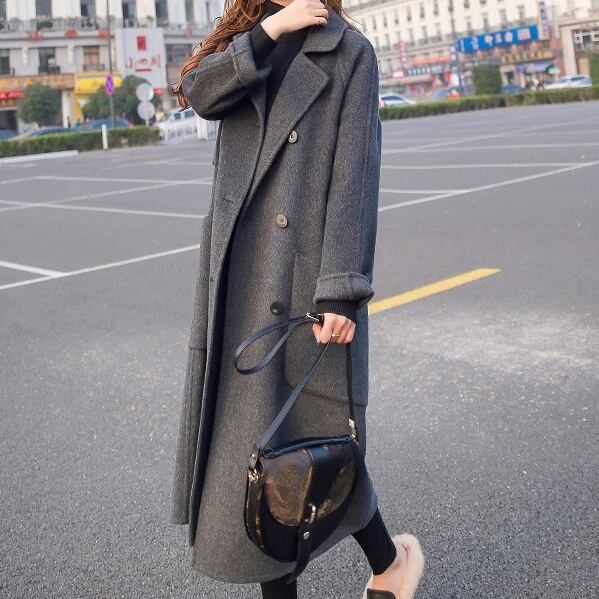 レディース ジャケット 上着 羽織り コート アウター ガウンコート ポケット付き チェスターコート ミドル丈 ウールタッチ 映え 高見え 可愛い かわいい 韓国 かっこいい カジュアル 大人 lou