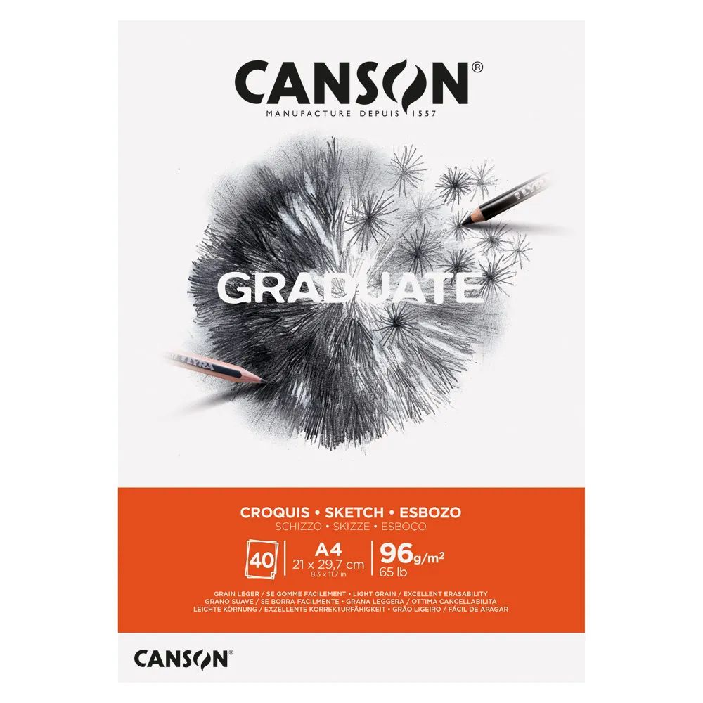 （まとめ買い）スケッチブック キャンソン グラジュエイト パッド クロッキー A4 40枚 C400110362 [x3]