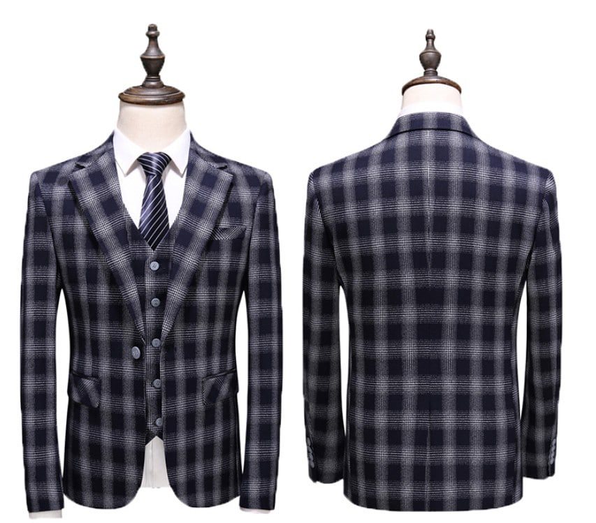 秋冬人気品 お洒落 イギリス風　メンズセットアップスーツ 3点セット 上下セット　紳士シングルスーツ