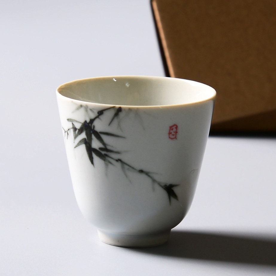 湯のみ ４個セット陶磁器 おしゃれ 茶器 湯呑 湯呑みセット来客用 竹柄 湯飲 湯のみ茶碗 湯呑み 5,367円