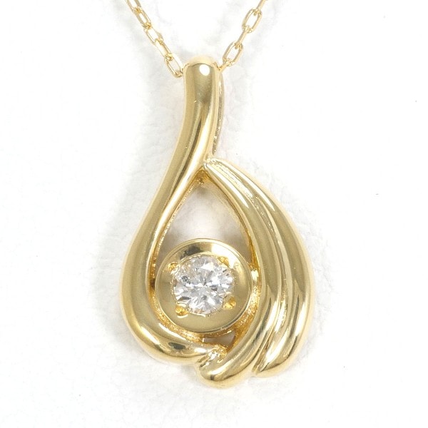 K18 18金 YG イエローゴールド ネックレス ダイヤ 0.04 約40cm ジュエリー 中古