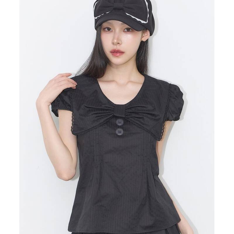 ILLIGO セーラーボウカラーブラウス ブラック 26SMTOP22BK 374326