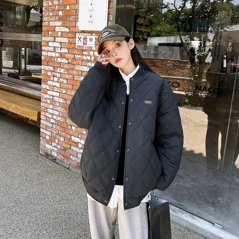 キルティングスタジアムジャンパー レディース アメカジ 中綿 無地 カジュアル 上着