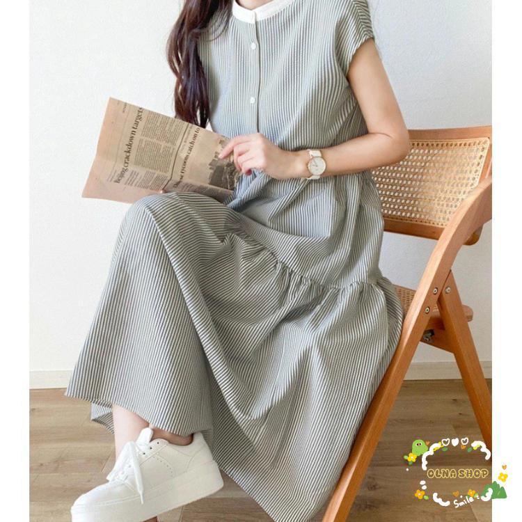 ワンピース シャツワンピース レディース 360度きゅんっ夏っぽサッカー生地でさらりバックリボン ティアードワンピース