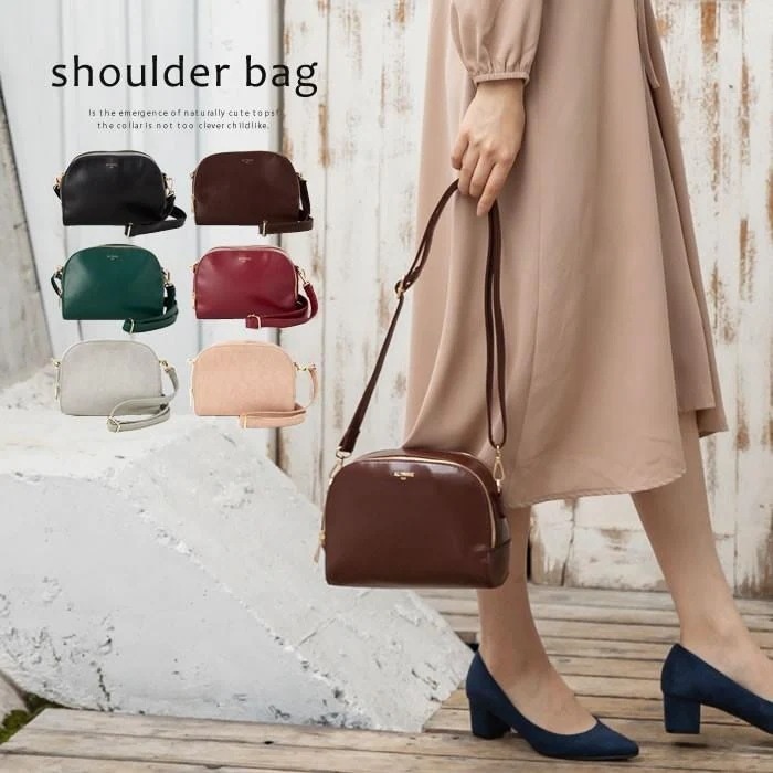 【迅速出荷】販売最低価 ! ショルダーバッグ ミニ フェイクレザー レディース ハーフムーンミニショルダーバッグ カバン 斜め掛け シンプル