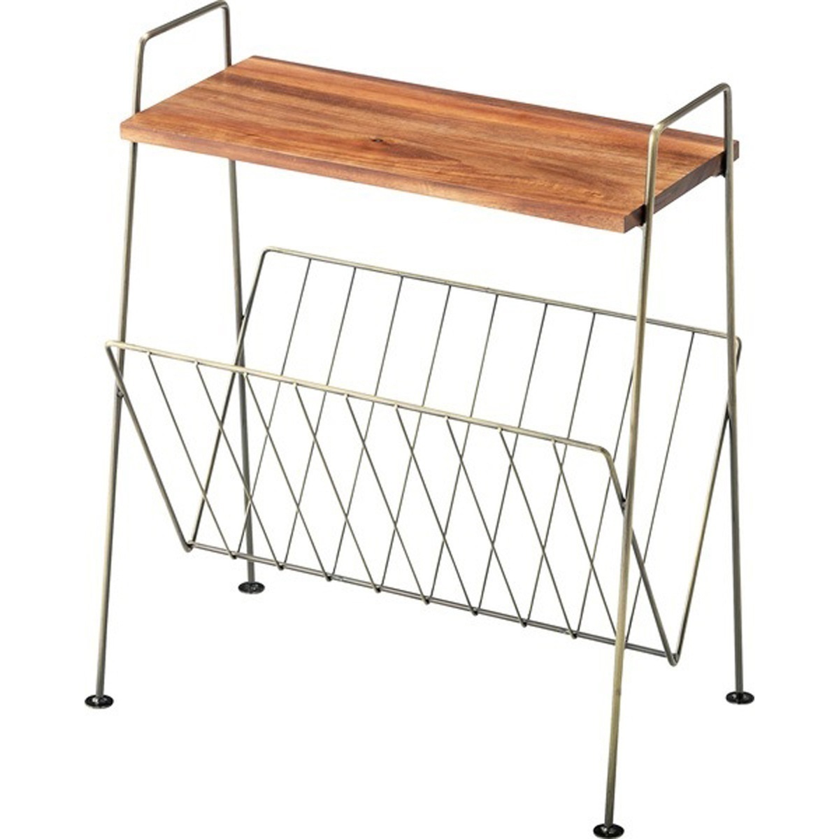 サイドテーブル マガジンラック 収納 雑誌 シェルフ リビング トイレ ベッドサイド インテリア おしゃれ アンティークゴールド ブラック