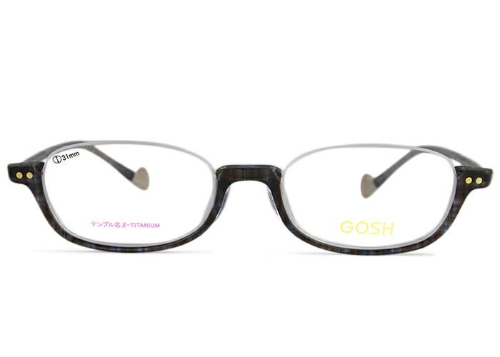 メガネ ゴッシュ GOSH GO-2014 c.1 グレー アンダーリム （フレームのみ / 度付き / 度なし 伊達） 49ロ18