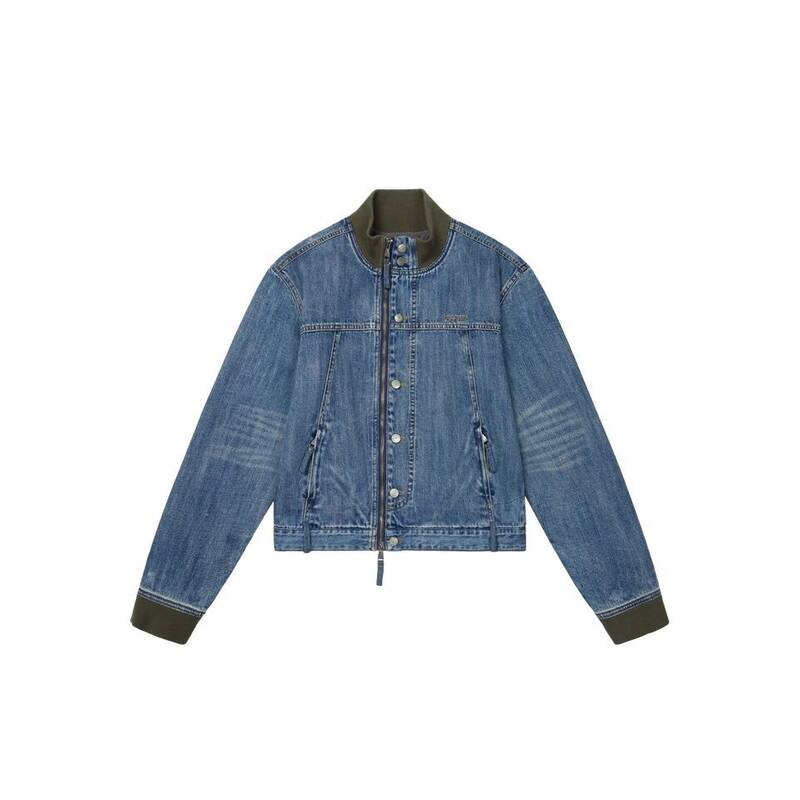 アカム AAKAM リップベッドデニムジップアップジャケット ブルー 499723