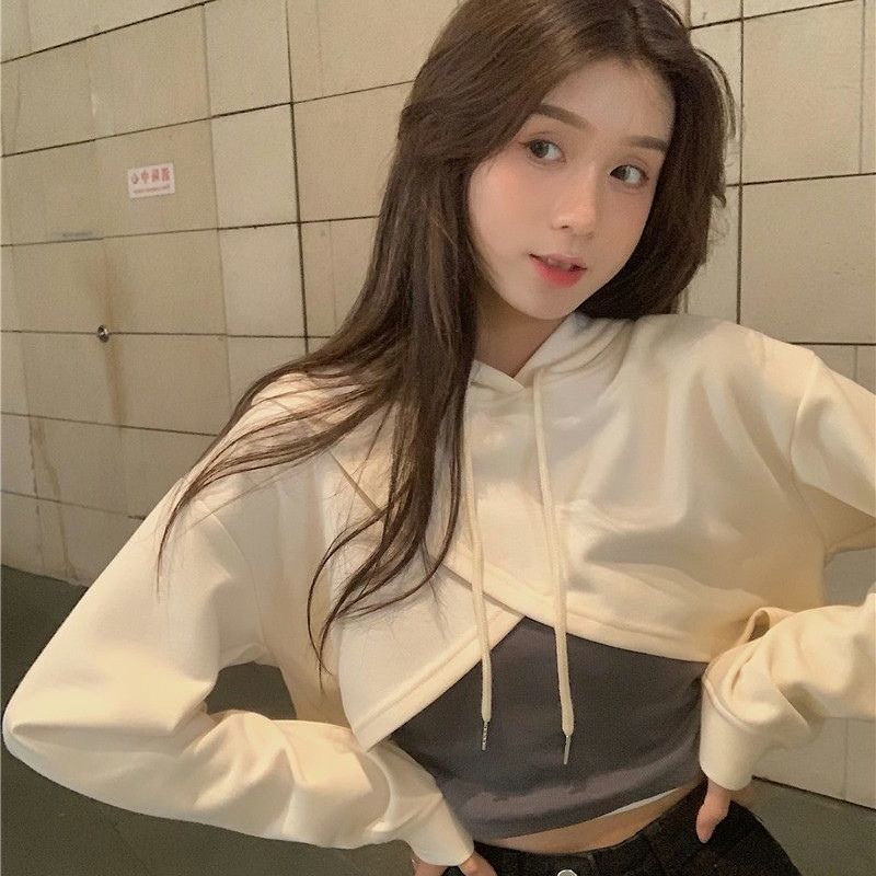 パーカー ショート丈の連帽衛衣2024春秋新型韓国版ゆったりとした着やせ小衆デザイン感のある頭の薄いコート