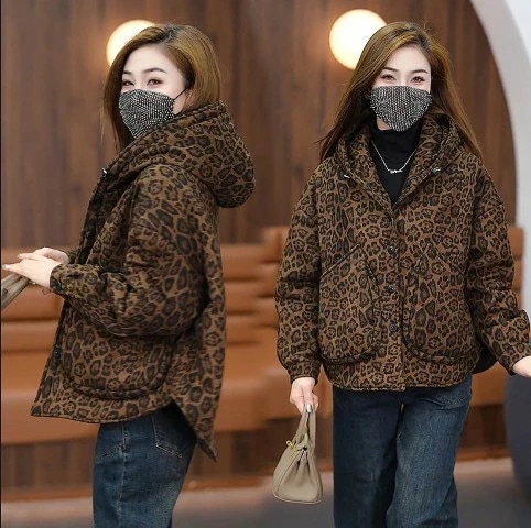 【急速出荷!】超目玉 コート アウター 長袖 ヒョウ柄 ジャケット フード付き シンプル カジュアル お出かけ レディース【大きいサイズ レディース ロング ジャケット アウター 上着 ハンガー ロン