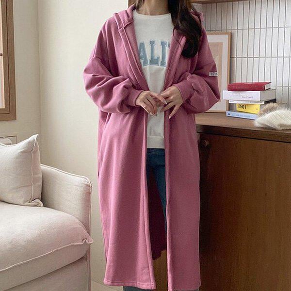 (PS) 裏起毛ローブカーディガン 冬 女性 カーディガン