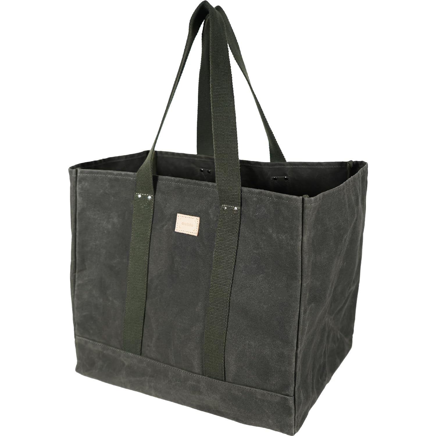 asobito(アソビト) コンテナトート 各サイズ オリーブ 収納ケース 収納バッグ 木炭 薪バッグ 防水 天然素材100% こだわり 綿帆布ケース 本物志向 キャンプ アウトドア