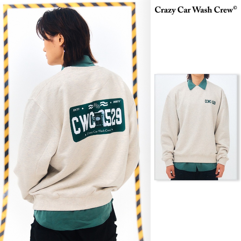 [Crazy Car Wash Crew] GREEN NUMBER PLATE SWEATSHIRTS