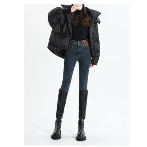 デニムパンツレディースウェストゴム裏起毛美脚デニム大きいサイズジーパンジーンズ秋冬ボトムス