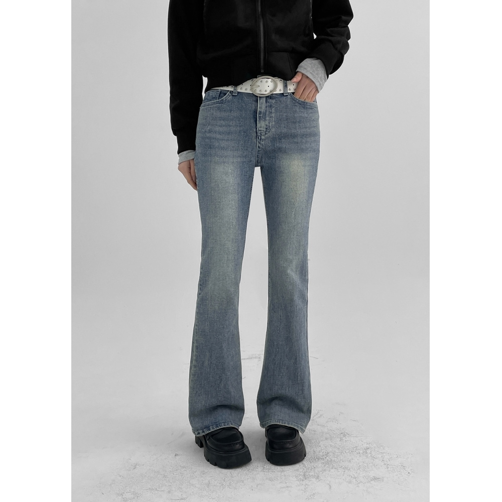 ブラックアップ [ニュースプリング] [B-デニム] ロースリムブーツ-カット 037