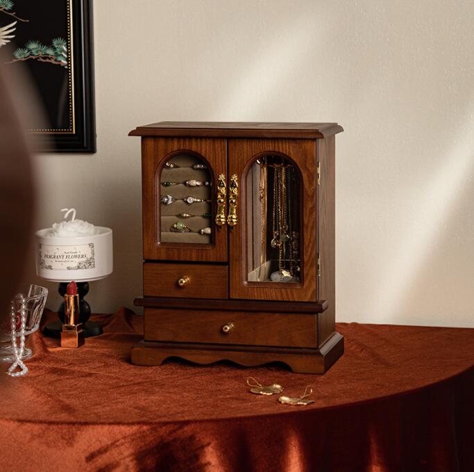 売れ 高見え 木製 ジュエリーボックス ジュエリーケース 大容量 ジュエリー収納 アクセサリー ケース アクセサリー収納 アクセサリーボックス リング ケース 宝石箱 小物収納ケース ピアス イヤリン