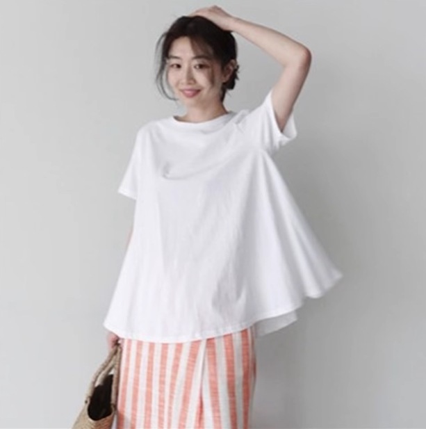 トップス カットソー Tシャツ ミディアム丈 プルオーバー 袖付き 半袖 襟なし ラウンドネック かわいい 大人可愛い きれいめ シンプル カジュアル 大人 上品 おしゃれ かっこいい 大人女子