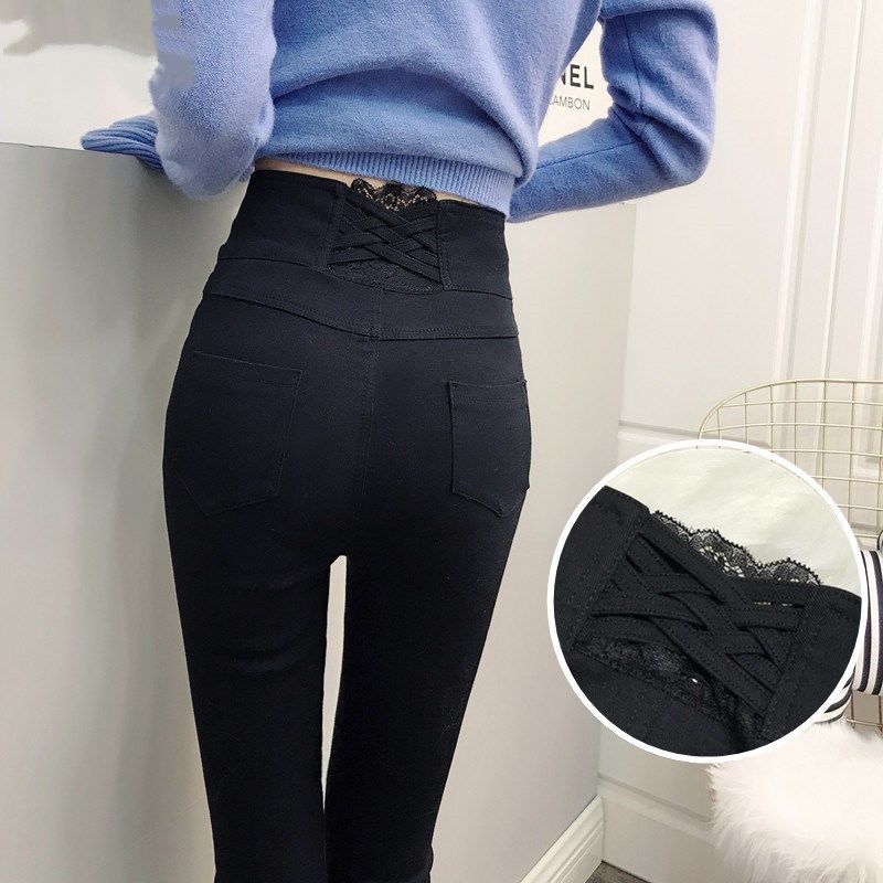 着痩せ 2021秋冬 ズボン レディース /ワイドパンツlaceお腹肉がなかったことに ニットパンツ