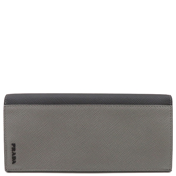 プラダ PRADA 長財布 二つ折り ロングウォレット サフィアーノ アクティヴ MARMONERO シルバー金具 SAFFIANO ACTIVE 2MV836【中古】