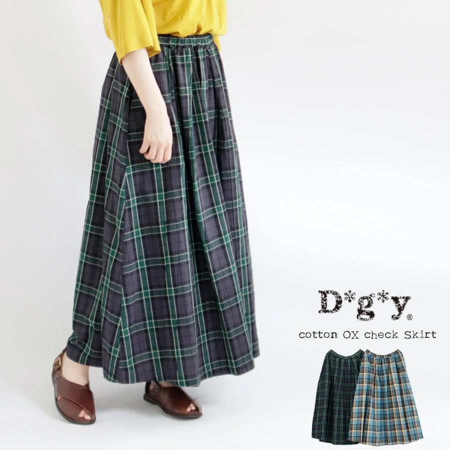 【送料無料】 D*g*y コットンオックス チェック スカート 春 夏 秋 冬 ボトムス ギャザー dgy デコカンパニー ディージーワイ 88-D3046