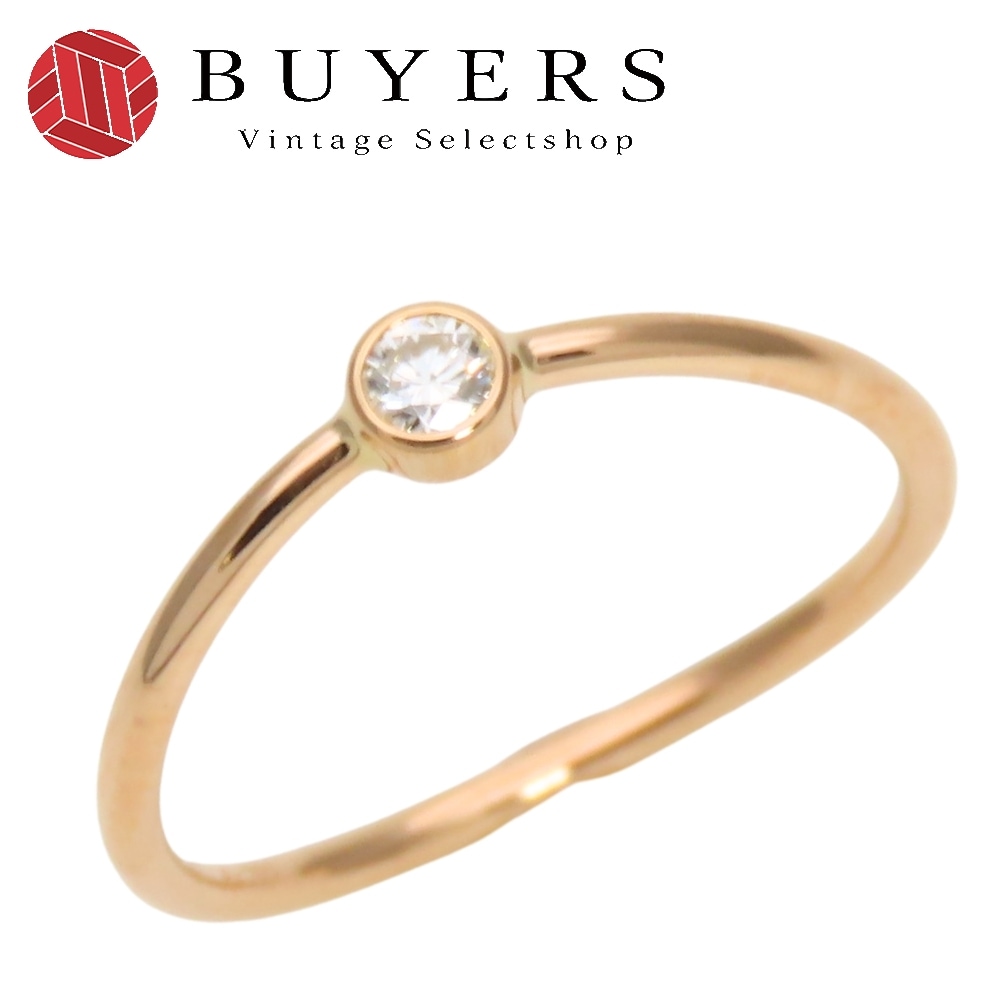 中古 リング・指輪 ウェーブ シングルロウ エルサペレッティ K18PG ダイヤモンド 約1g ピンクゴールド ジュエリー 1PD シンプル レディース 女性