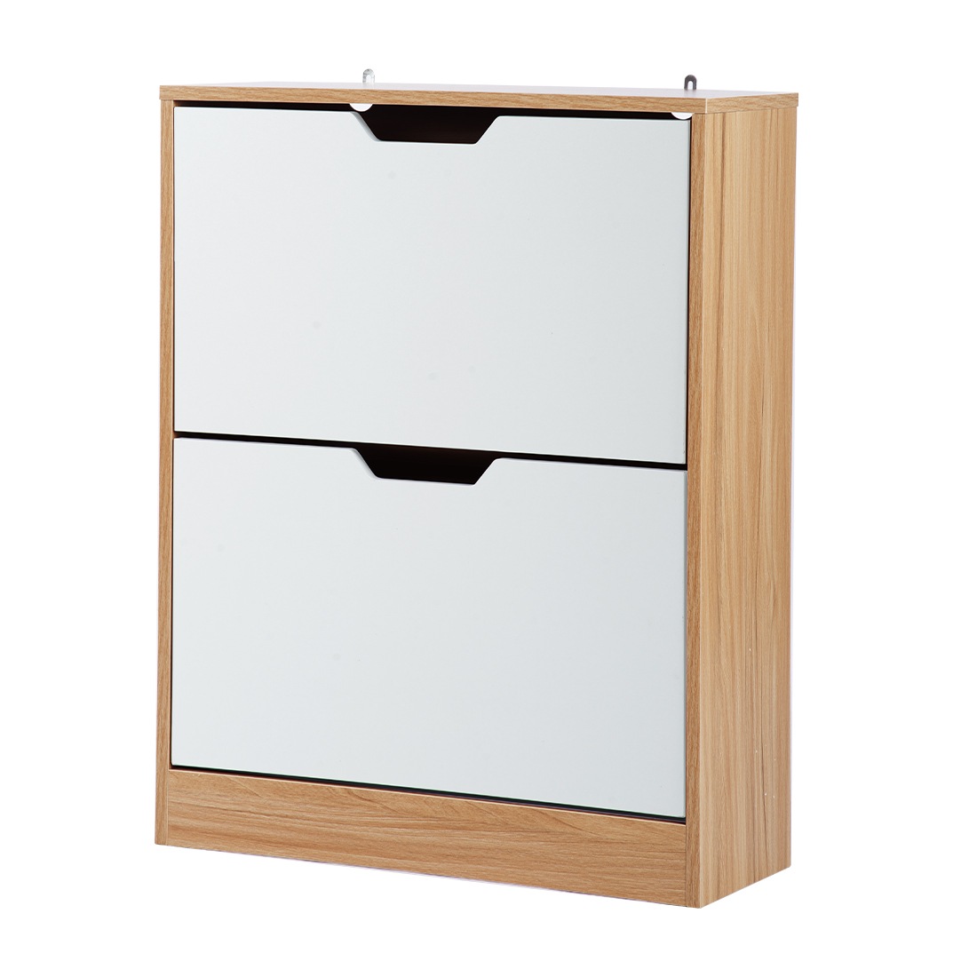 下駄箱 2段 2層 シューズラック 玄関収納 ひとり暮らし スリムタイプ 靴収納 ラック 靴収納棚 安定 ナチュラル+ホワイト 5,231円