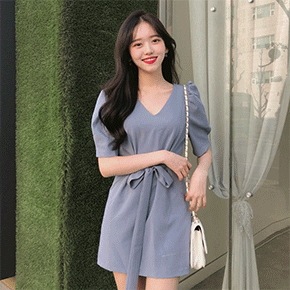 パフバックリボンワンピース