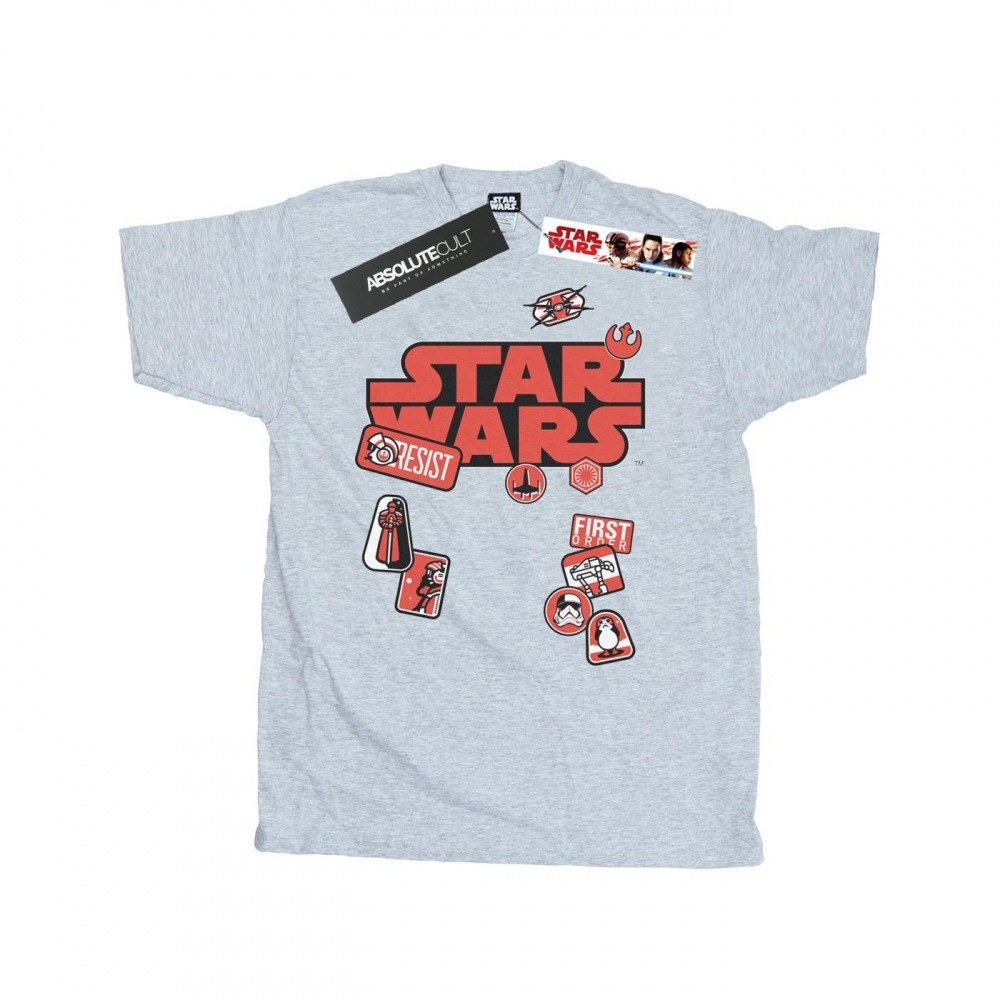 (英国より直送) スター・ウォーズメンズザ・ラスト・ジェダイ・バッジ Tシャツ
