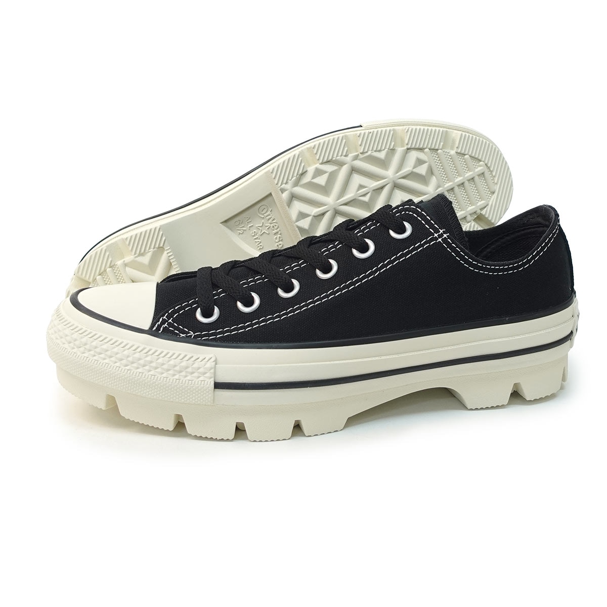 スニーカー ローカット 厚底 メンズ レディース オールスター チャンク OX ブラック ALL STAR CHUNK OX