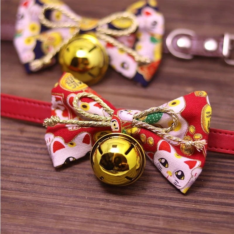 ペット 首輪 イヌ ネコ用 花 可愛い 蝶ネクタイ 小型 中型 大型 犬 猫 おしゃれ 和風