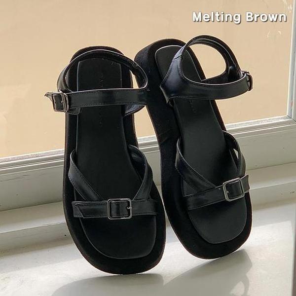 女性バックルストラップサンダル 3cm k81