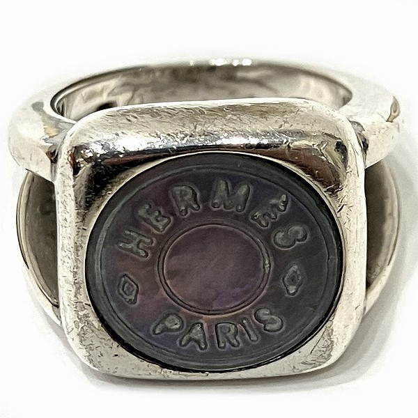 激安品エルメス HERMES コロゾ セリエ 指輪 リング シルバー メタル 11号 03MI181 指輪
