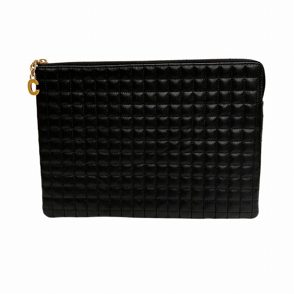 セリーヌ 10B813BFL Cチャーム ブラック バッグ クラッチバッグ レディース 【中古】