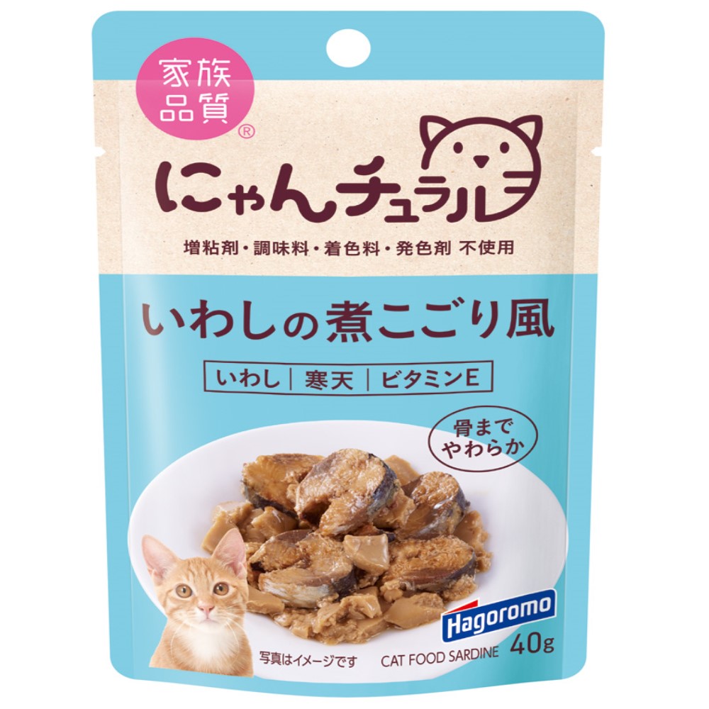 （まとめ買い）にゃんチュラルパウチ いわしの煮こごり風 40g 猫用フード [x32]