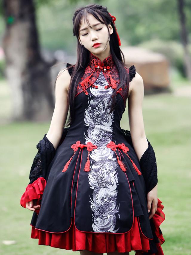 【短納期】レーヨンタッセルロリータワンピース　2021　マルチカラー　アイドル衣装