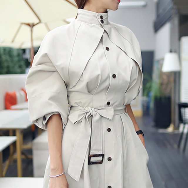 【2025新作入荷】トレンチ風ワンピース 長袖 ワンピース 秋冬 ロング