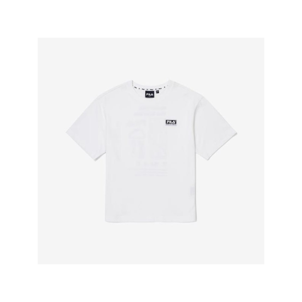 [FILA KIDS] キャンピングロゴボックス T シャツ (FK2RSG2S02X_OWH) Q0ZFK2RSG2S02XOWH