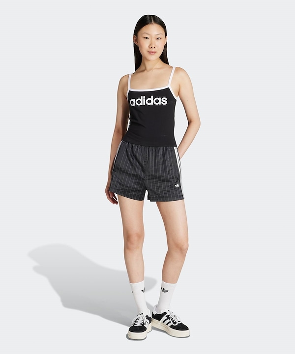 Qoo10 adidas ピンストライプ サテン ショート 無地