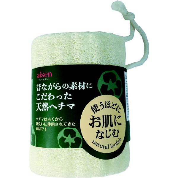 (まとめ) 天然へちま ボディスポンジ/バス用品 (幅8.5×奥行8.5×高さ21cm) ひも付き お風呂用品 (×120個セット)