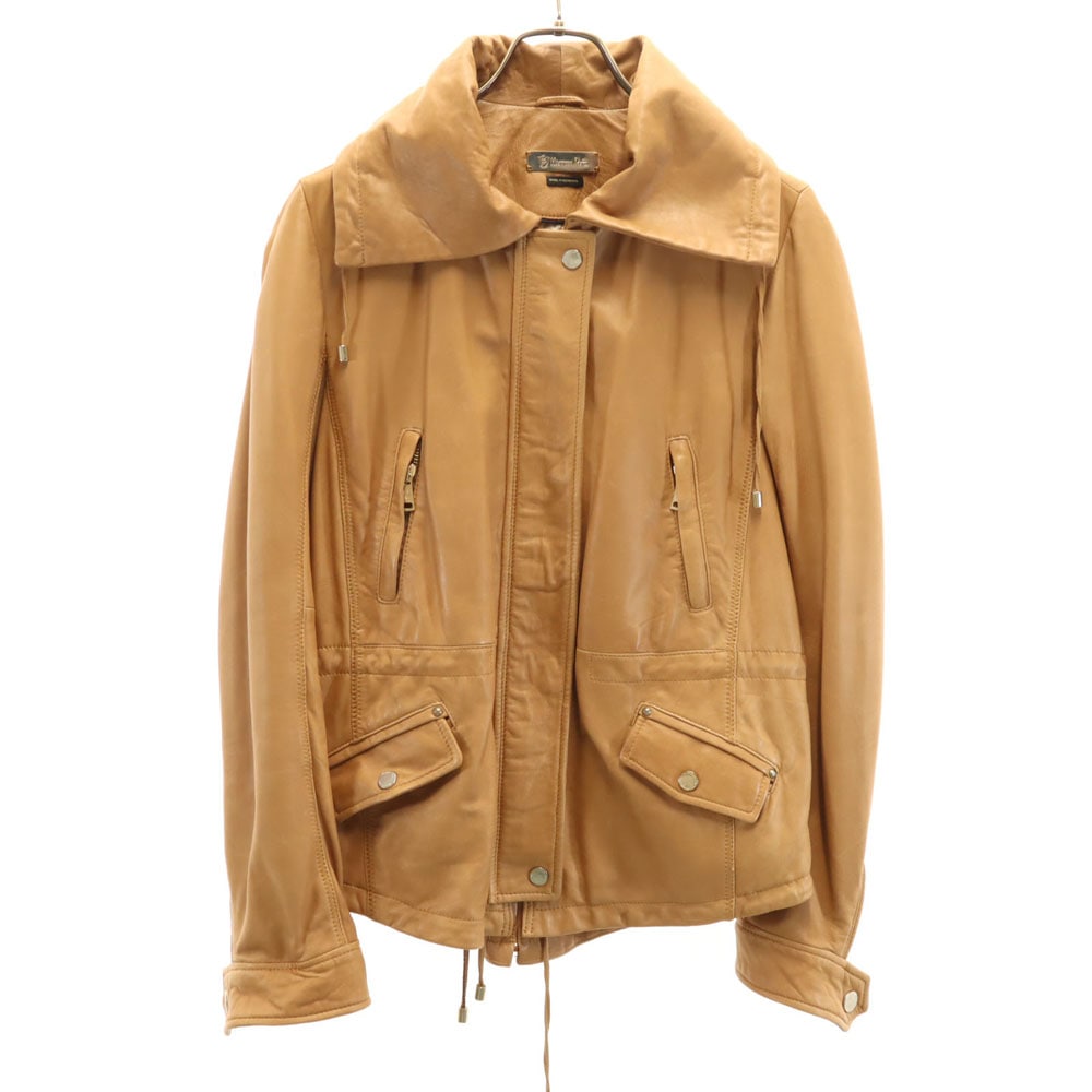 マッシモドゥッティ シープスキン レザージャケット M ベージュ系 Massimo Dutti レディース