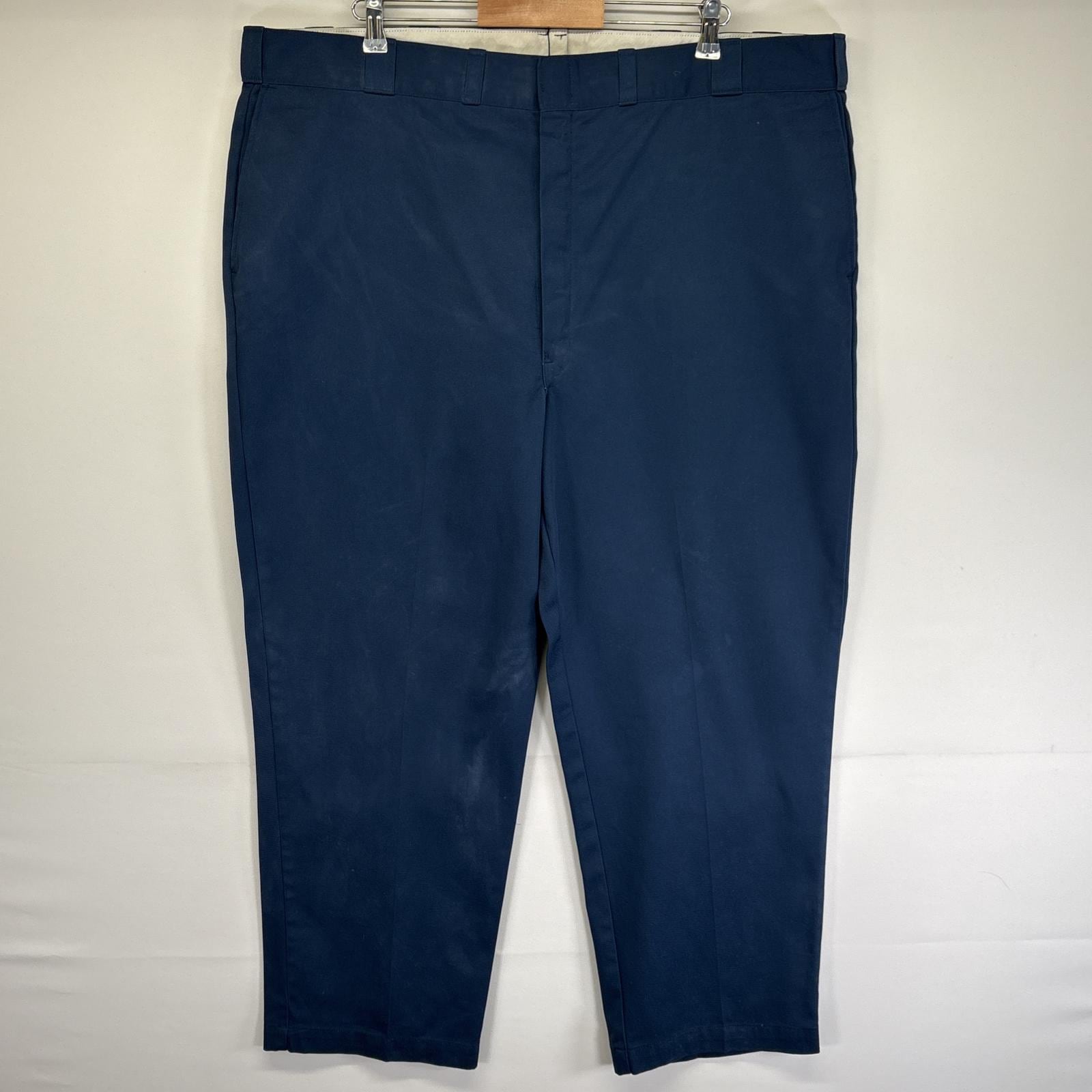 古着 90s/90年代 USA製 ワークパンツ ストレート タロンジップ 874 チノパン ジッパーフライ ネイビー メンズ