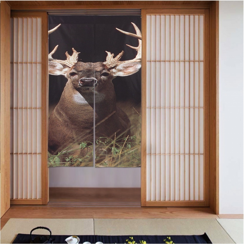 カーテン3456in オジロジカ 良いドレープ滑らかでしわになりにくい