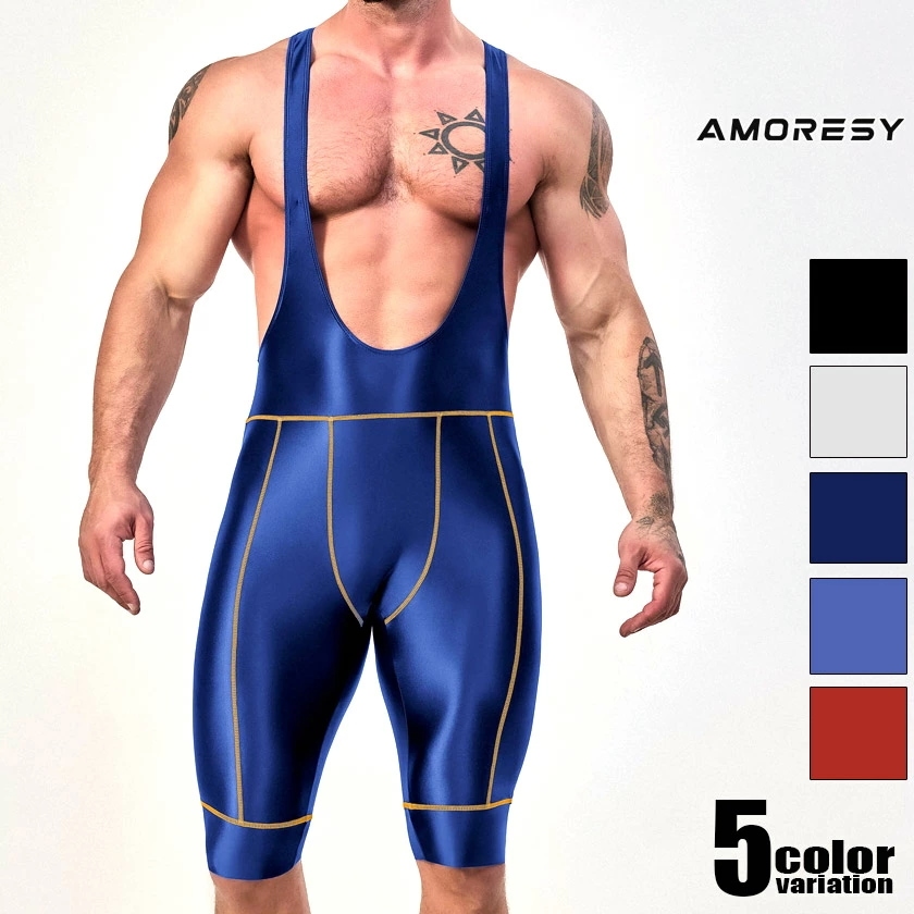 メンズレスリングウェア型インナー AMORESY/アモレシー コスチューム Octavian Racerback Bodybuilder Singlet ストレッチ生地 シングレット 男性下着　メンズ