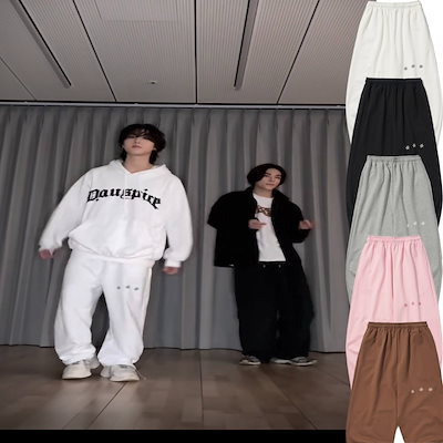 DAUSPICE/Stray Kids ハン 着用/Logo Sweat Pants/ユニセックス ☆Stray Kids ハン 着用！！【DAUSPICE】Logo Sweat Pants White