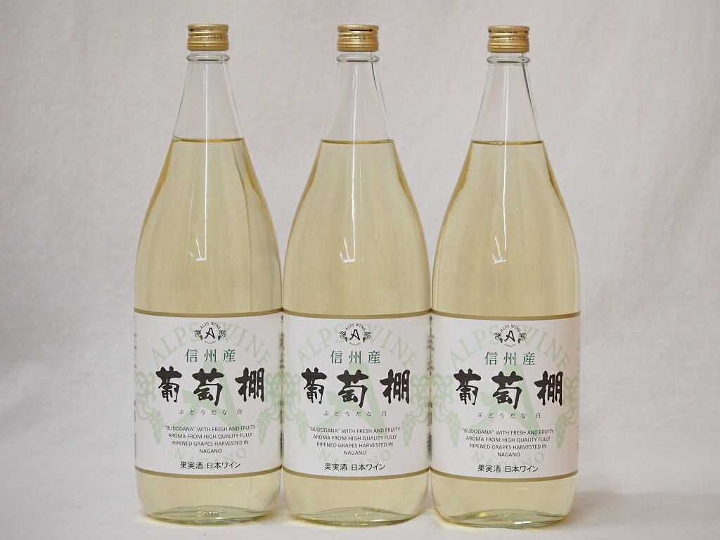 最も信頼できる 日本ワインセット 信州産葡萄棚 白ワインセット 中口(長野県)1800ml3 セット - flaviogimenis.com.br